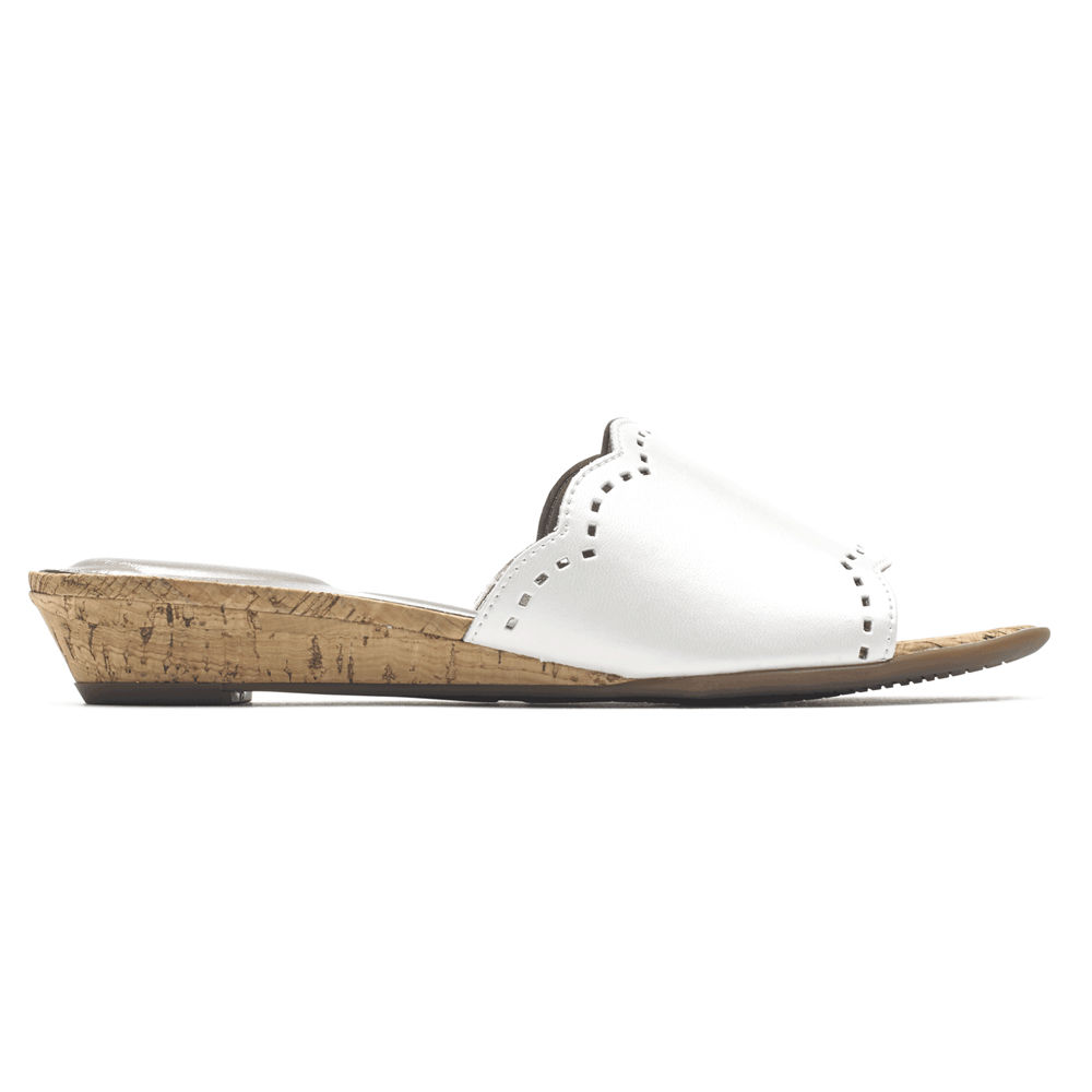 Rockport Badesandaler Dame Hvite - Total Motion Zandra Scallop - SMZC35498